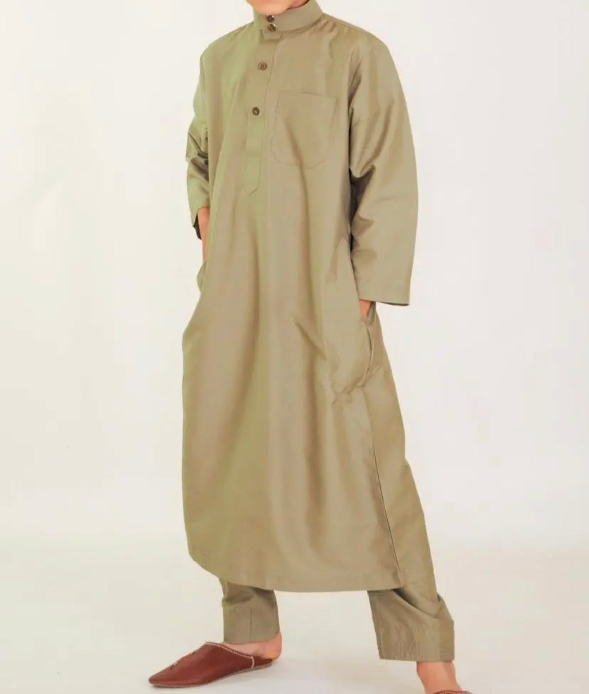 Qamis avec pantalon enfants Saoudien avec Col