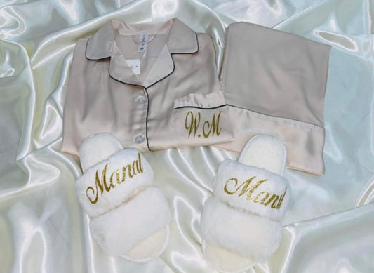 Pyjama Satin Femme Personnalisé – Boutonné & Chic