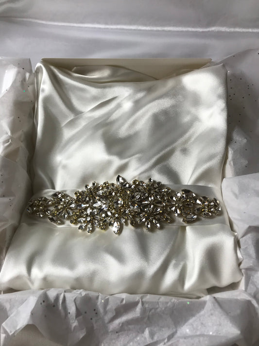 Peignoir Long Mariée avec Ceinture Diamant