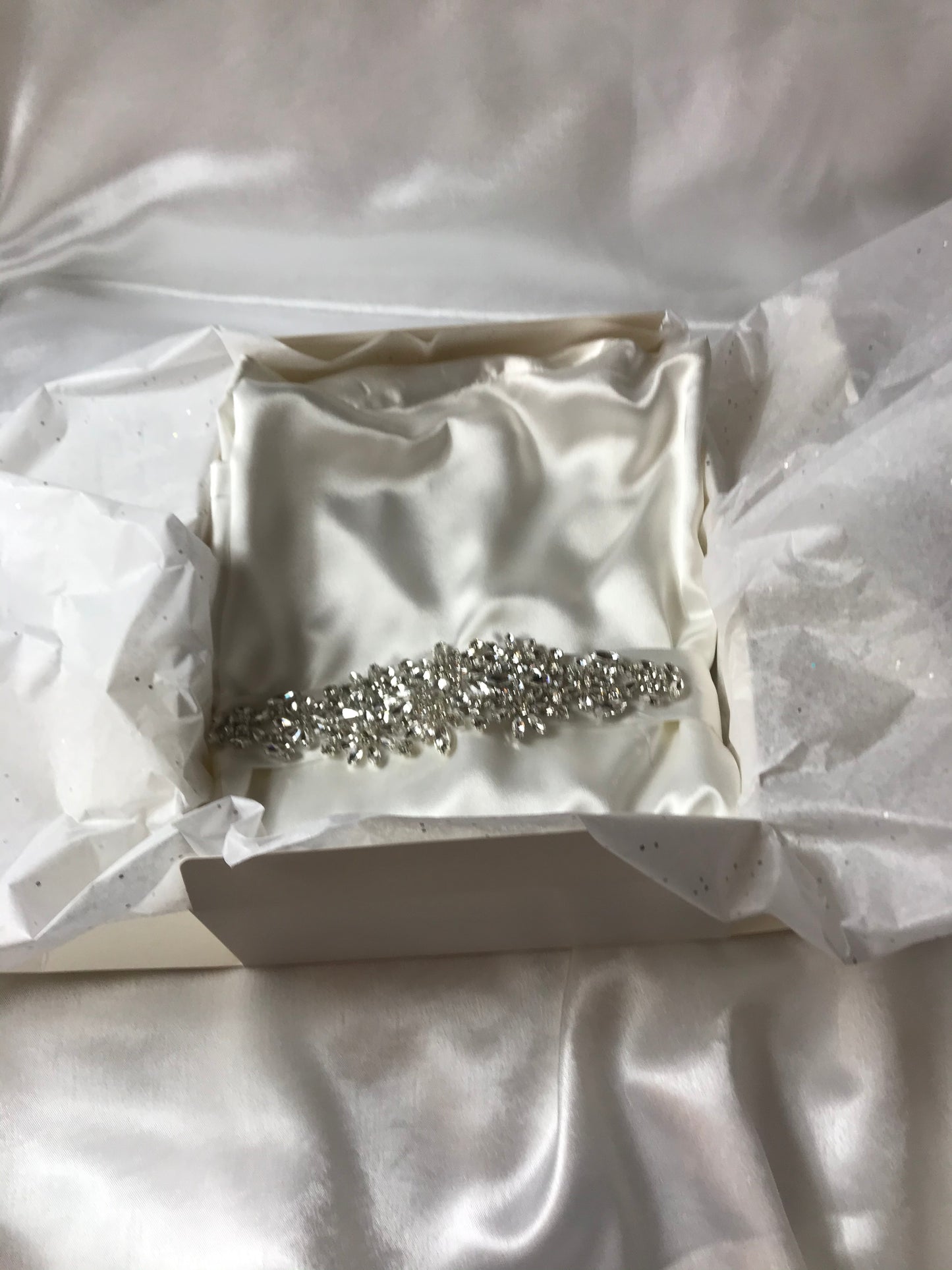 Peignoir Long Mariée avec Ceinture Diamant
