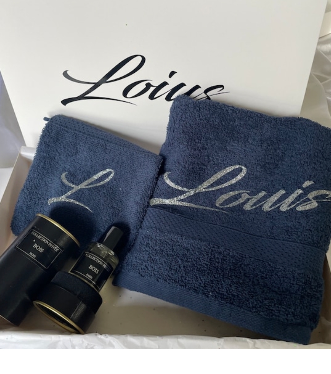 Coffret de serviettes personnalisé pour homme