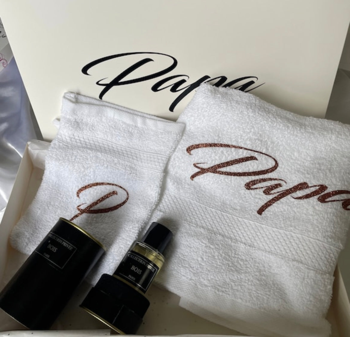 Coffret de serviettes personnalisé pour homme