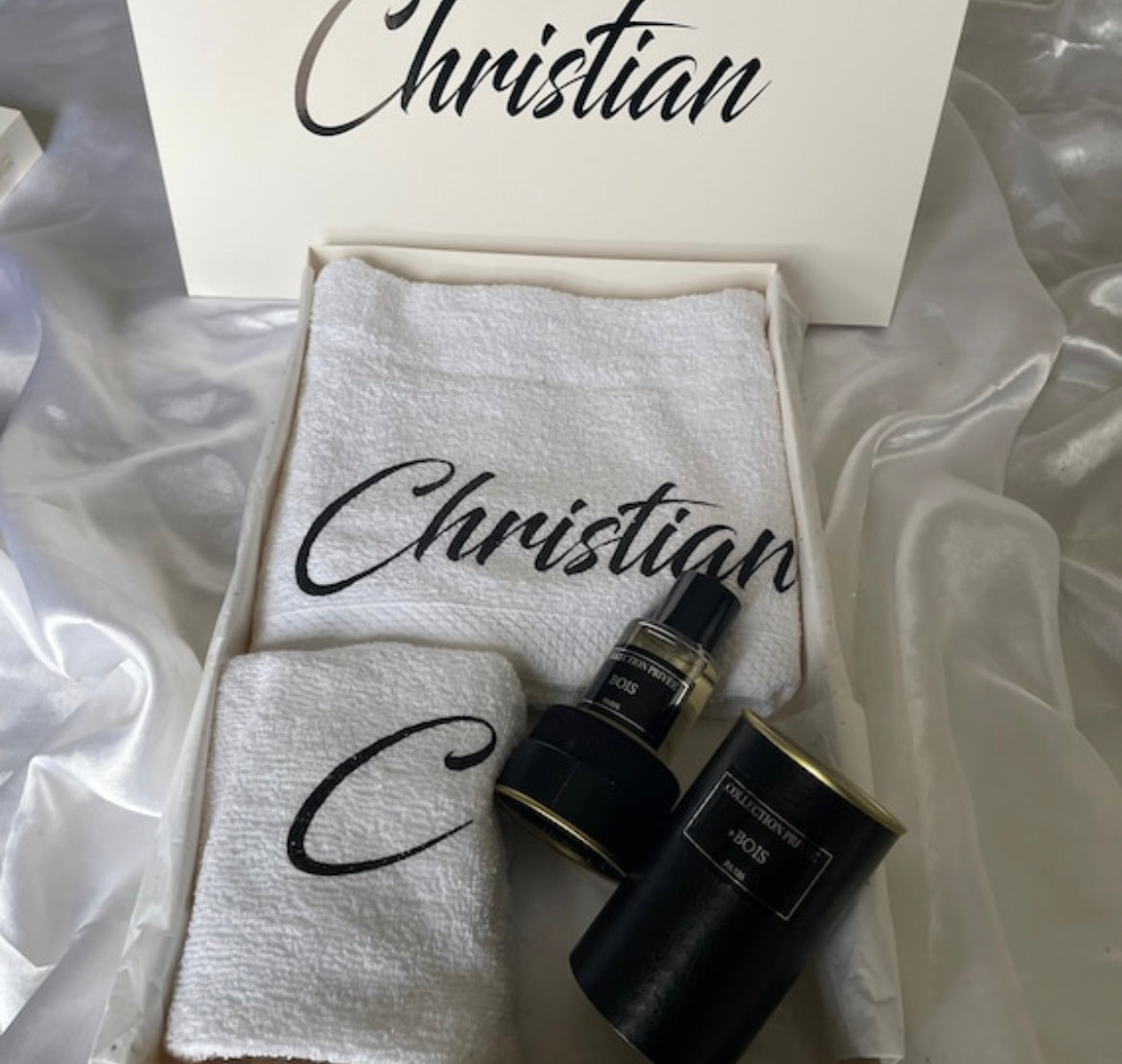 Coffret de serviettes personnalisé pour homme