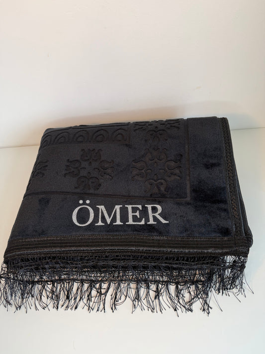 Tapis de prière épais noir personnalisé 