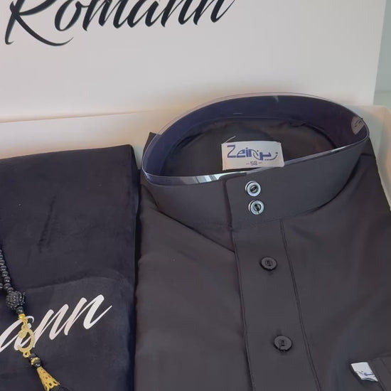 Coffret cadeau musulman avec tapis personnalisé, qamis, tasbih et musc