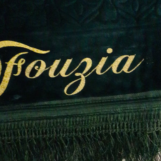 Tapis de prière personnalise vert