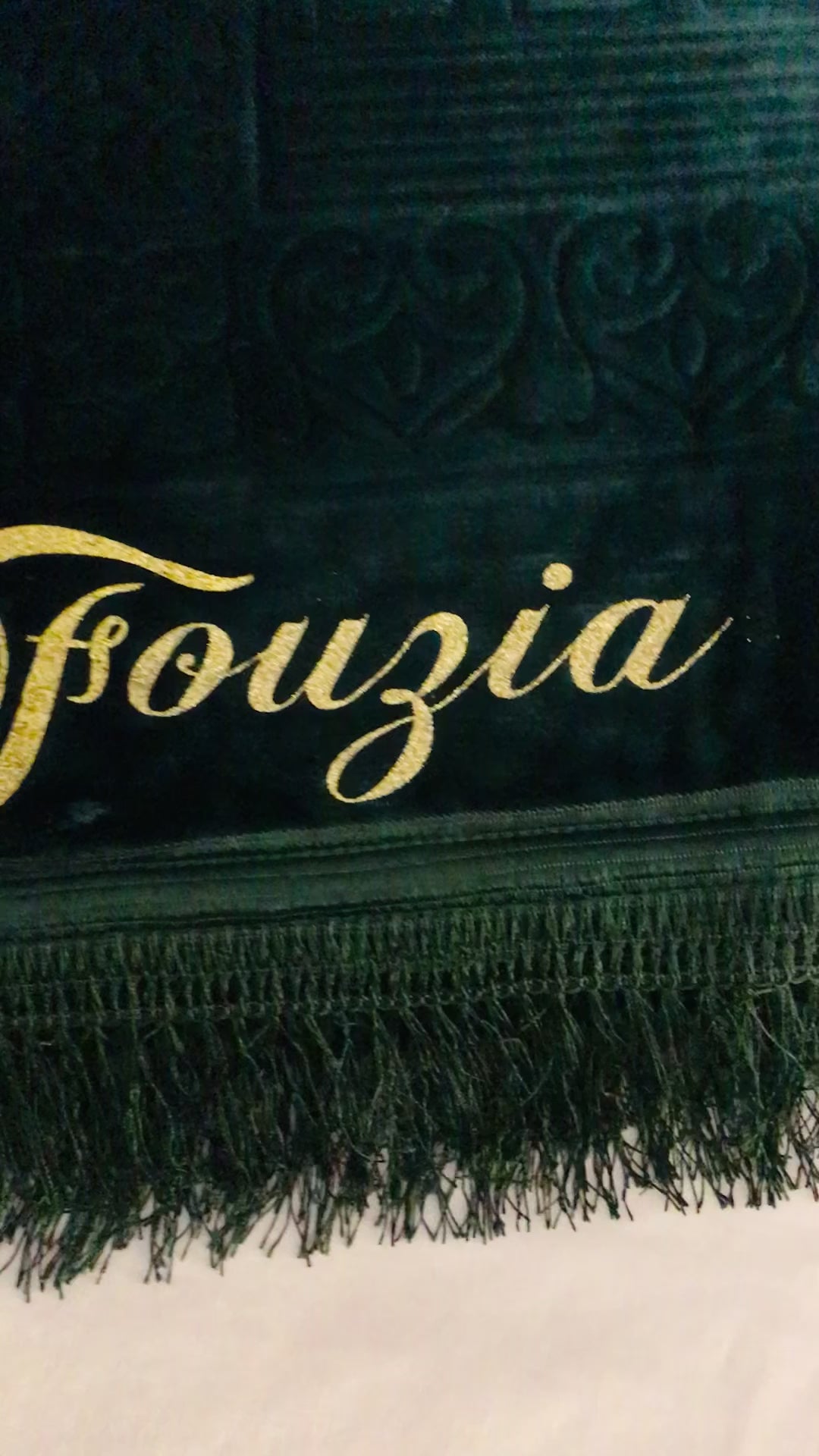 Tapis de prière personnalise vert