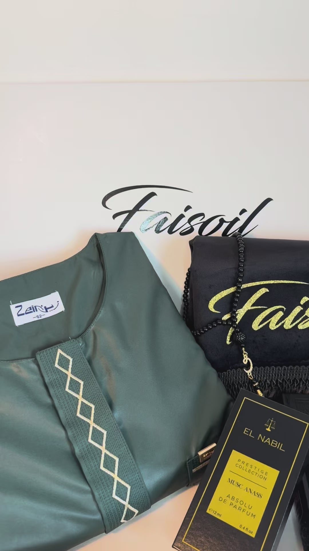 Coffret de tapis de prière et qamis personnalisés 